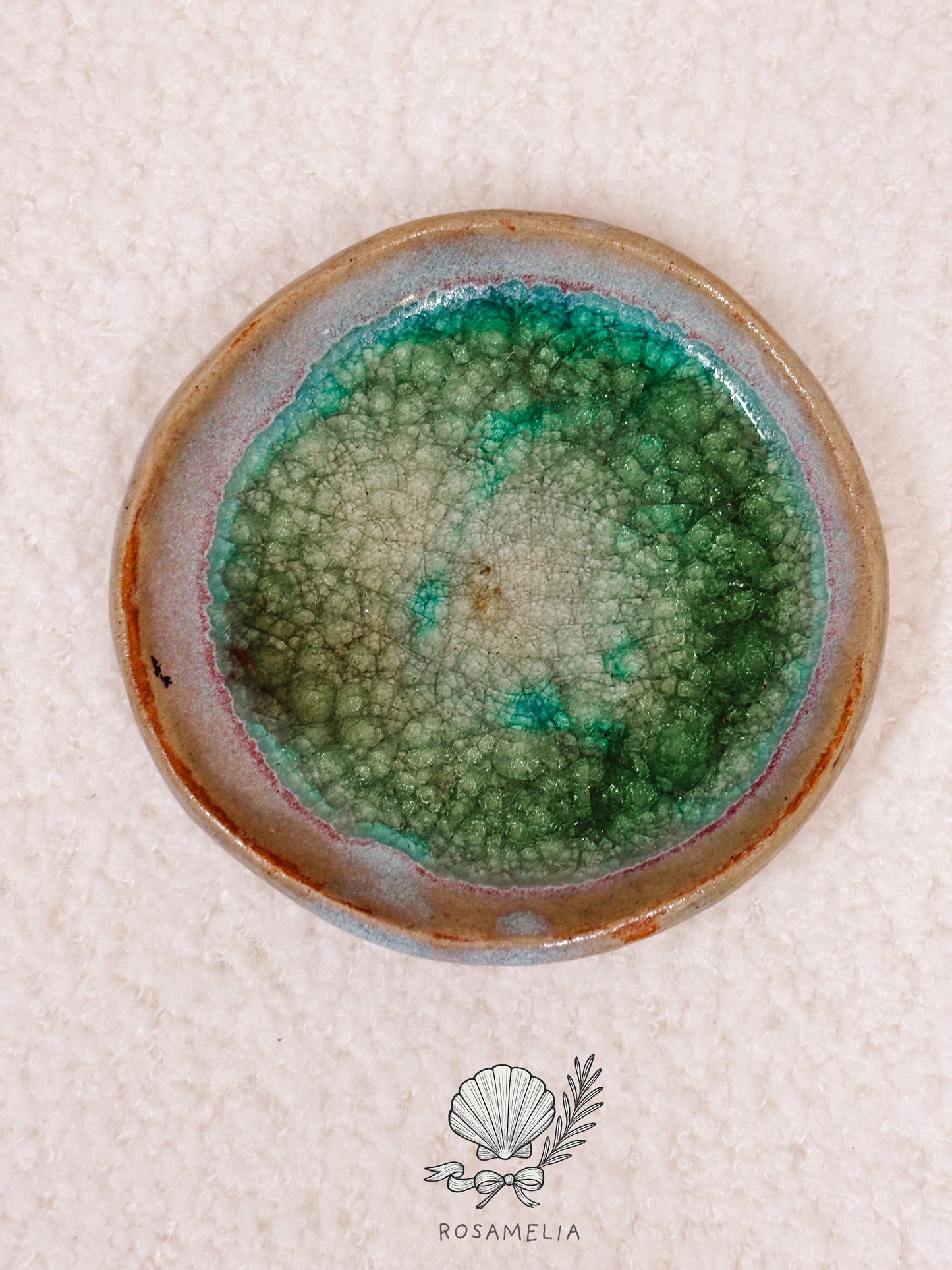 Set di Piattini Rituali in Ceramica – Verde Acqua