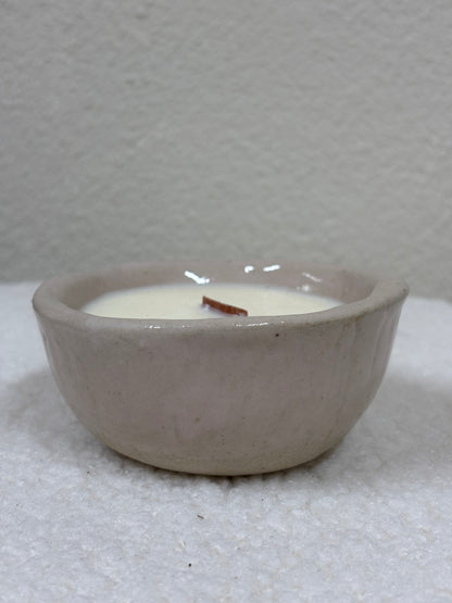 Candela in Ceramica Artigianale – beige