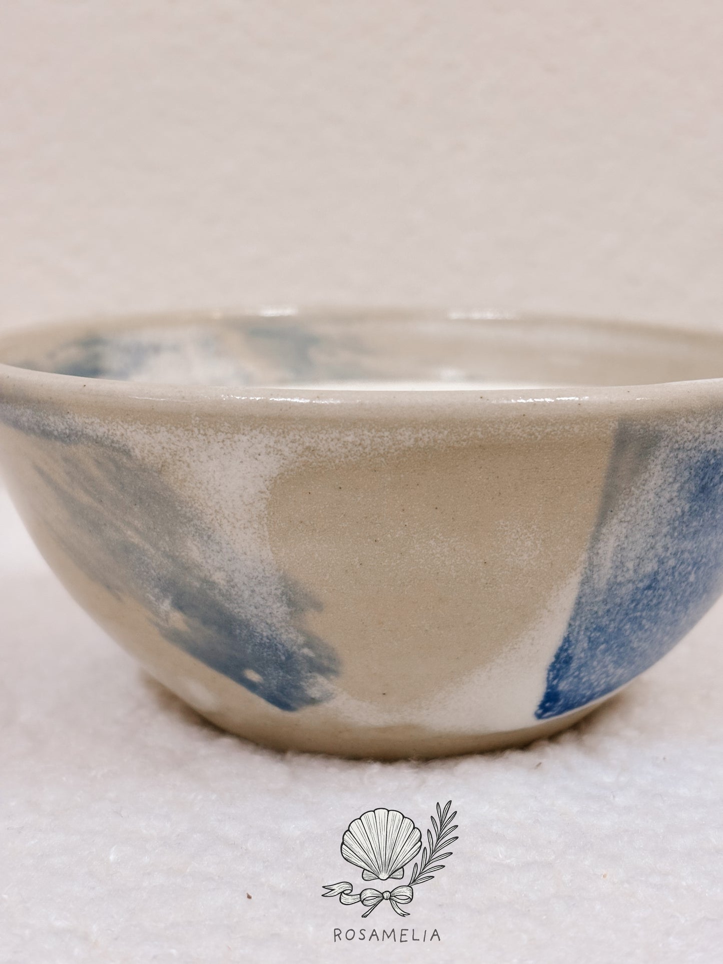 Candela in Ceramica Artigianale al Tornio – Blu e Sabbia