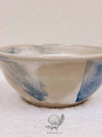 Candela in Ceramica Artigianale al Tornio – Blu e Sabbia