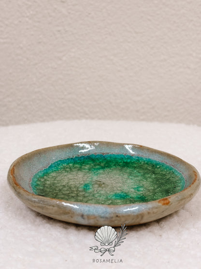 Set di Piattini Rituali in Ceramica – Verde Acqua