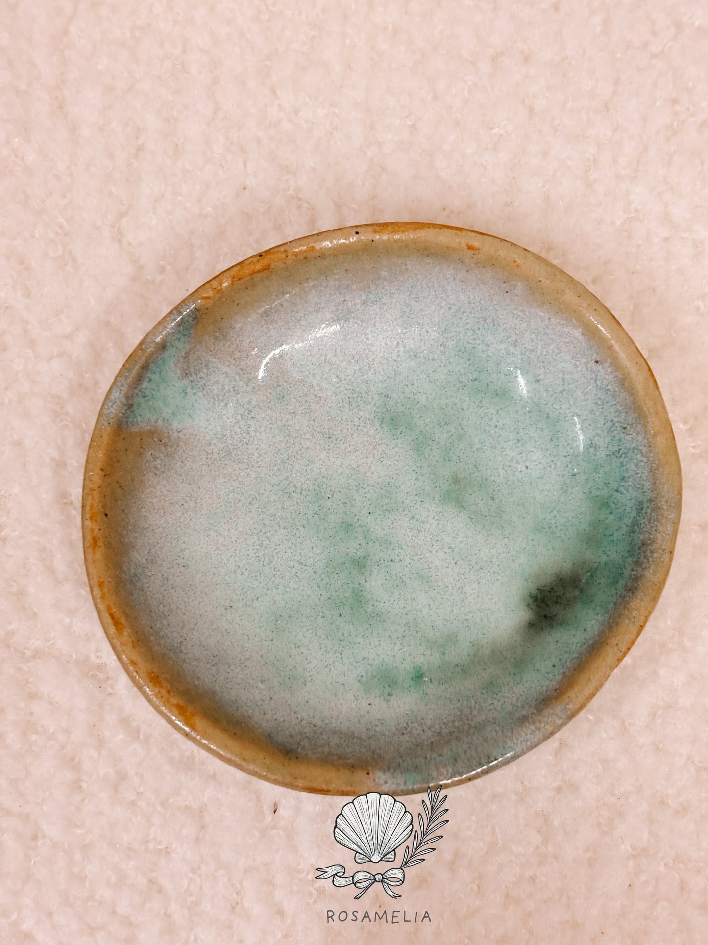 Set di Piattini Rituali in Ceramica – Verde Acqua