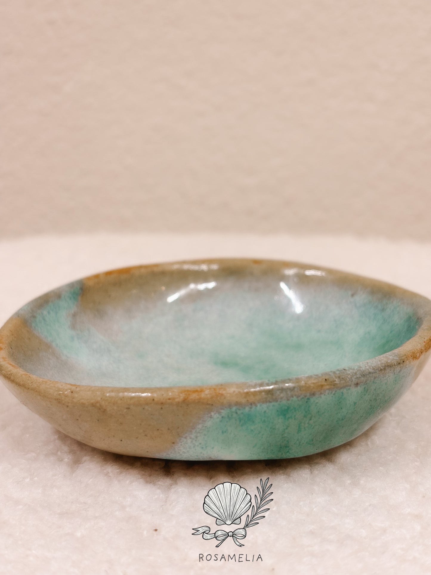 Set di Piattini Rituali in Ceramica – Verde Acqua