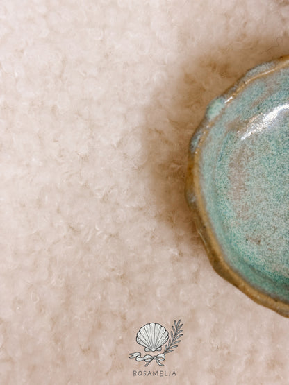 Set di Piattini Rituali in Ceramica – Verde Acqua